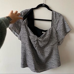 Abercrombie Black and White Pattern Top